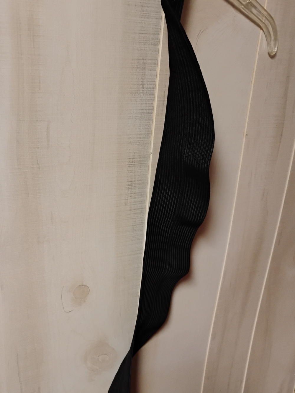 Black Belt Ribbed With Ruffle Edging On One Side 40 Inches Long, 3 Inches Wide - Picture 6 of 8